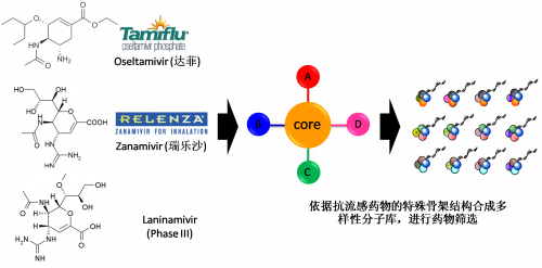 图2：以现有抗流感药物的结构为基。卸嘌砸┪锓肿涌獾暮铣伞